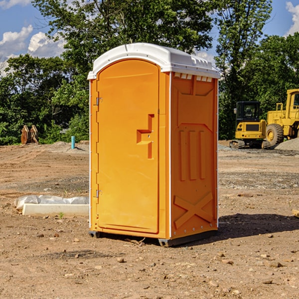 how often are the porta potties cleaned and serviced during a rental period in Russell County Kansas